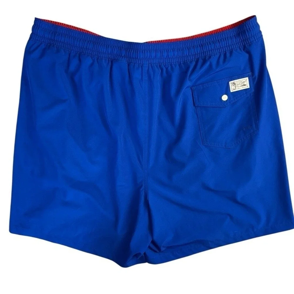 Polo Ralph Lauren Mens 3XLT Royal Blue Swim Shorts Red‎ Pony NWT